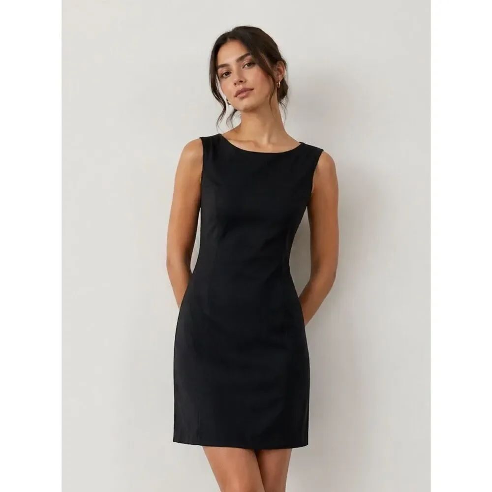 BCBGMaxAzria Little Black Dress Sleeveless Made in USA SZ 2